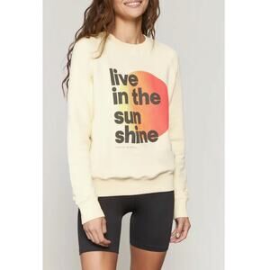 Spiritual Gangster Sunshine Old School Crewneck Sweatshirt Yellow Womens Small